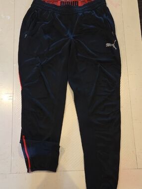 Puma Black Track Pants with Red Accent